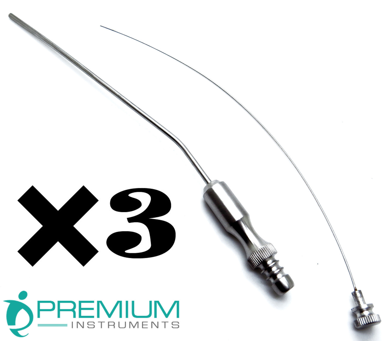 3× Frazier Suction Surgical Tube No. 8 (2.67mm) 7.6″ Diagnostic New Instruments