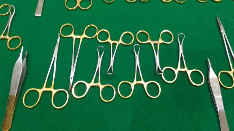 GENERAL SURGERY SPAY PACK SET OF 40 PCS GOLD HANDLE SURGICAL INSTRUMENTS KIT