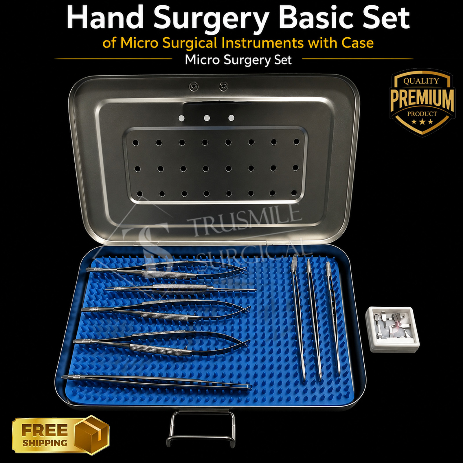 Hand Surgery Basic Set of Micro Surgical Instruments with Case Micro Surgery Set