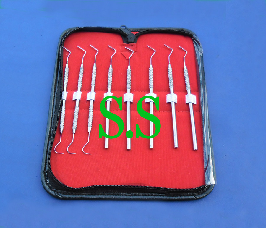 Kit Of 8 Pcs Color Coaded Probes Surgical Dental Instruments