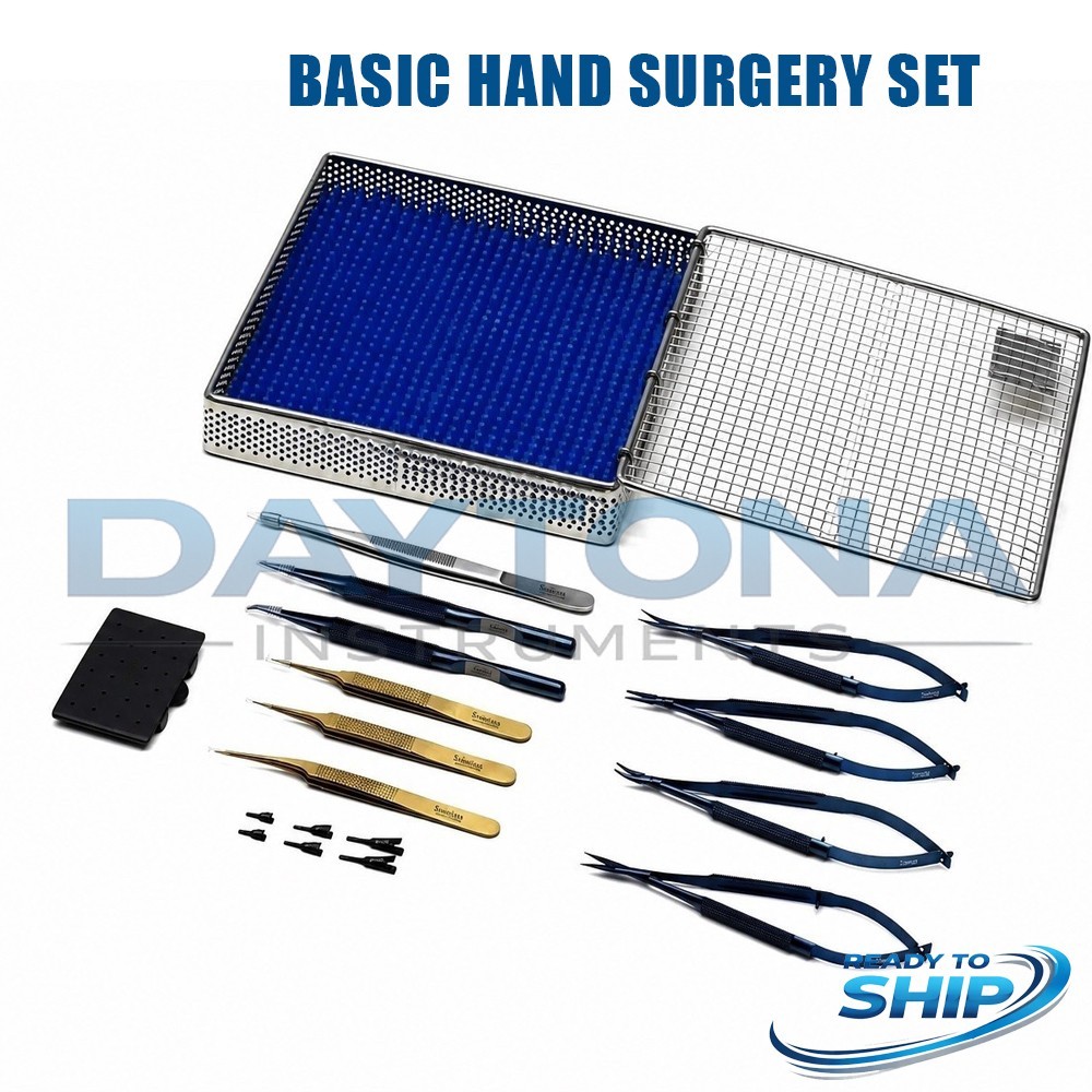 Basic Hand Surgery Set Micro Surgical Instruments Stainless Steel Precision Kit