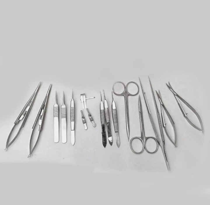 Micro Hand Surgery Instruments Kit Microvascular Clamp Surgical Suture Kit 17Pcs