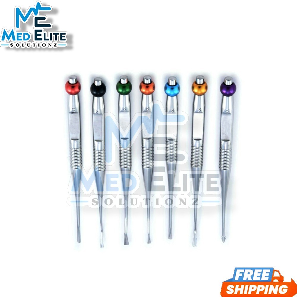 Luxating Elevators PDL Precise Tips Dental Surgical Veterinary 7 Pcs