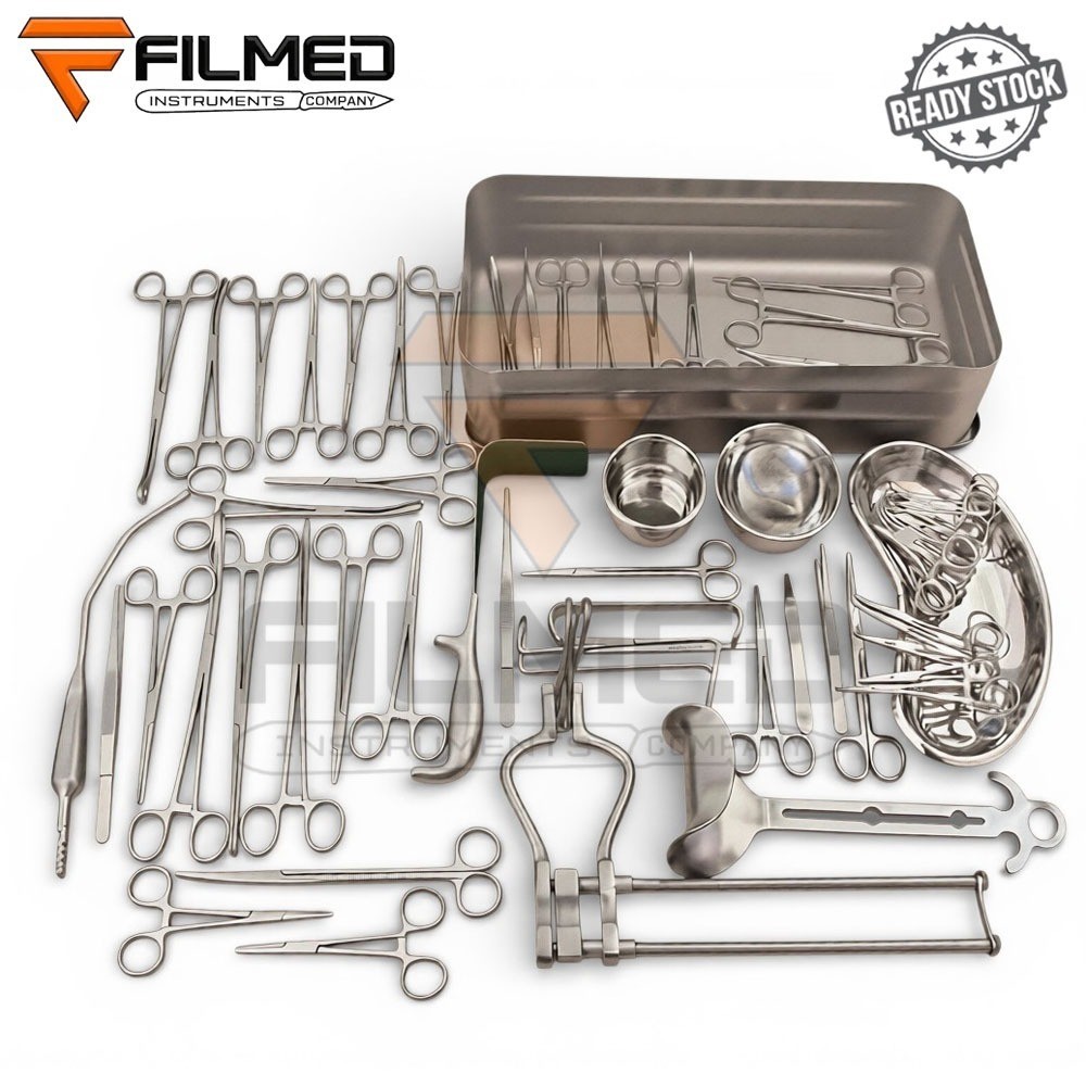 Cesarean Surgical Instrument Set 59 pcs–OBGYN C-Section Kit with Sterilization