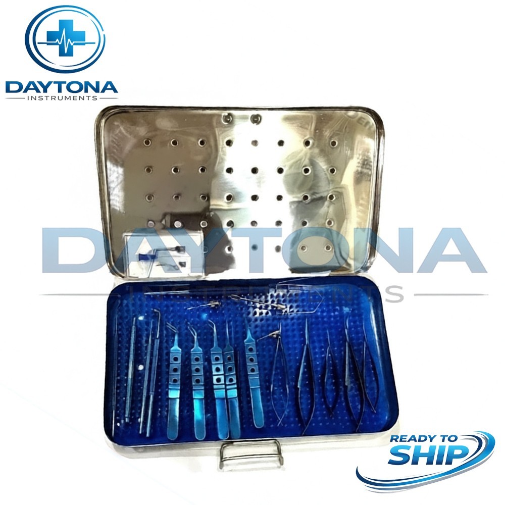 Eye Cataract Titanium Set 21 PCS Ophthalmic Surgical Instruments Set With Box