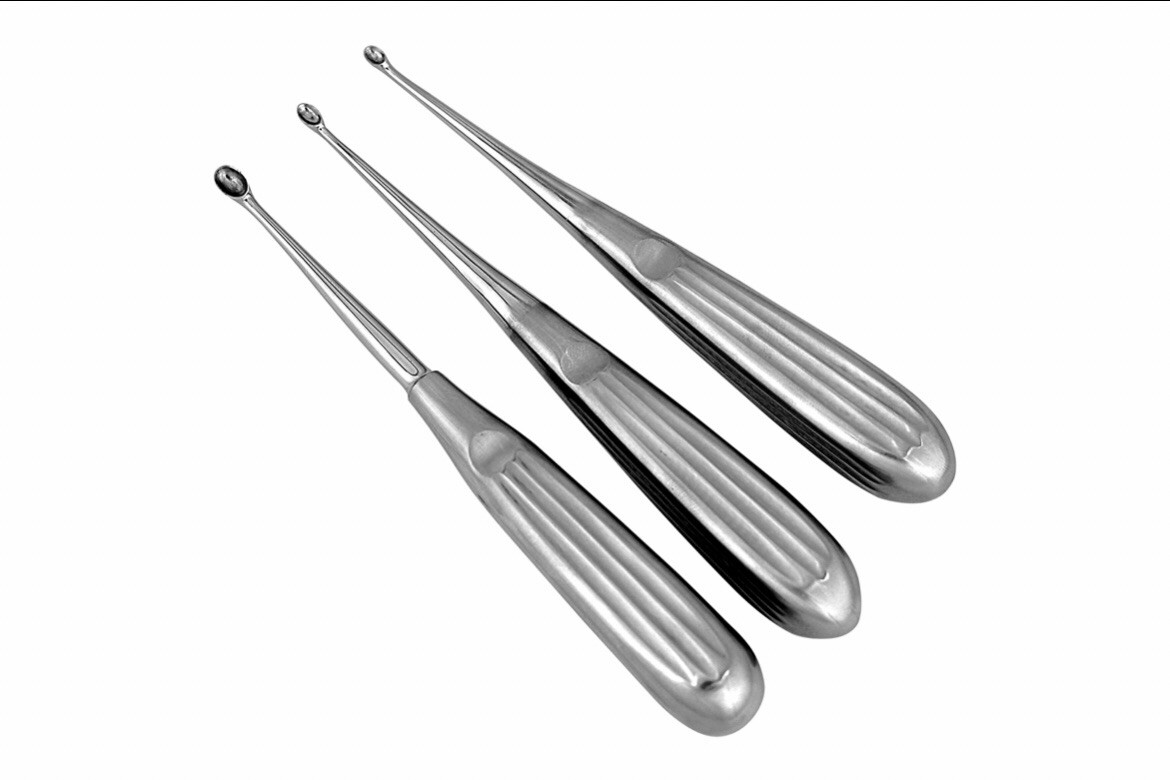 Sharp Spoon Set of 3 Volkmann Bone Curettes – Surgical Dental & Orthopedic Tools