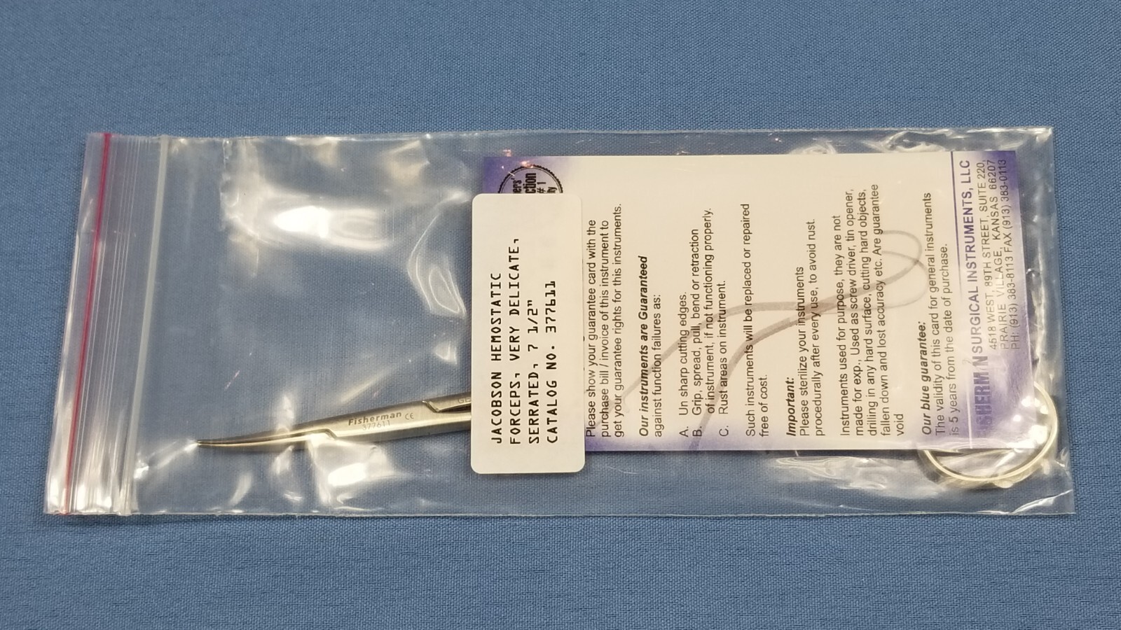 German Stainless Steel Jacobson Hemostatic Forceps 377611