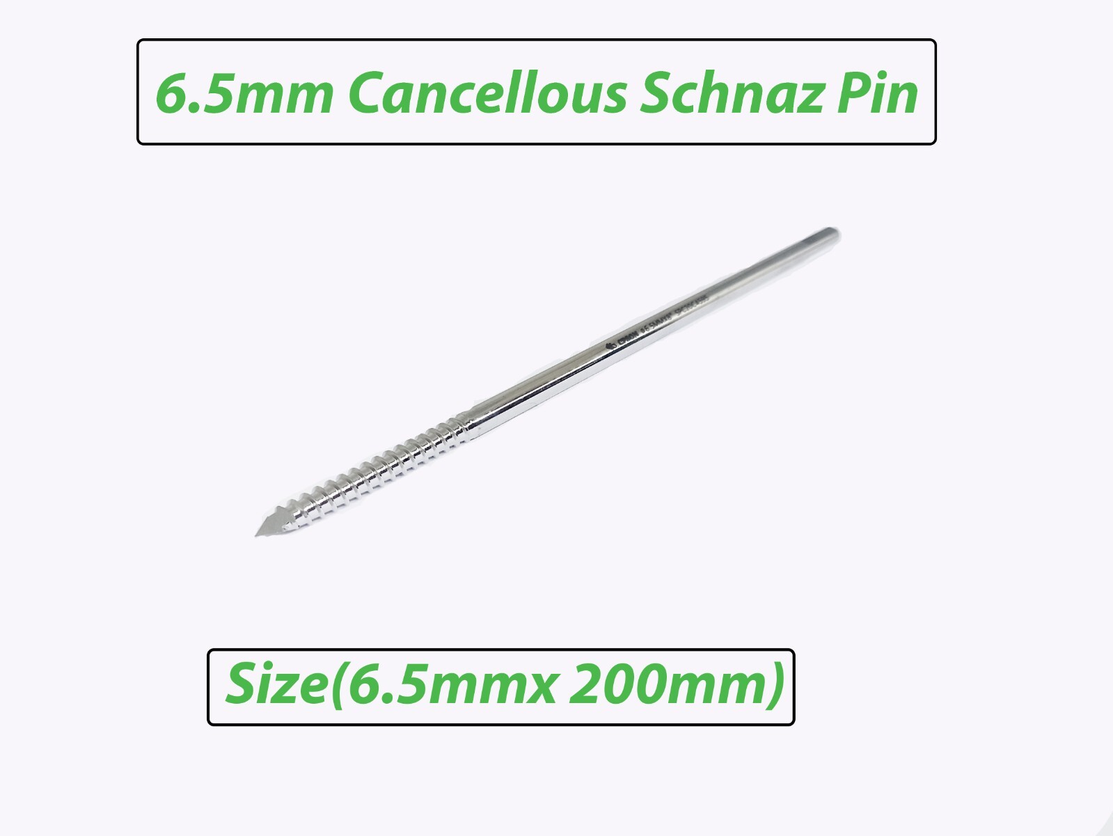 Cancellous Schanz Pin 6.5mm x 200mm Set of 50pcs Veterinary Instruments SS.