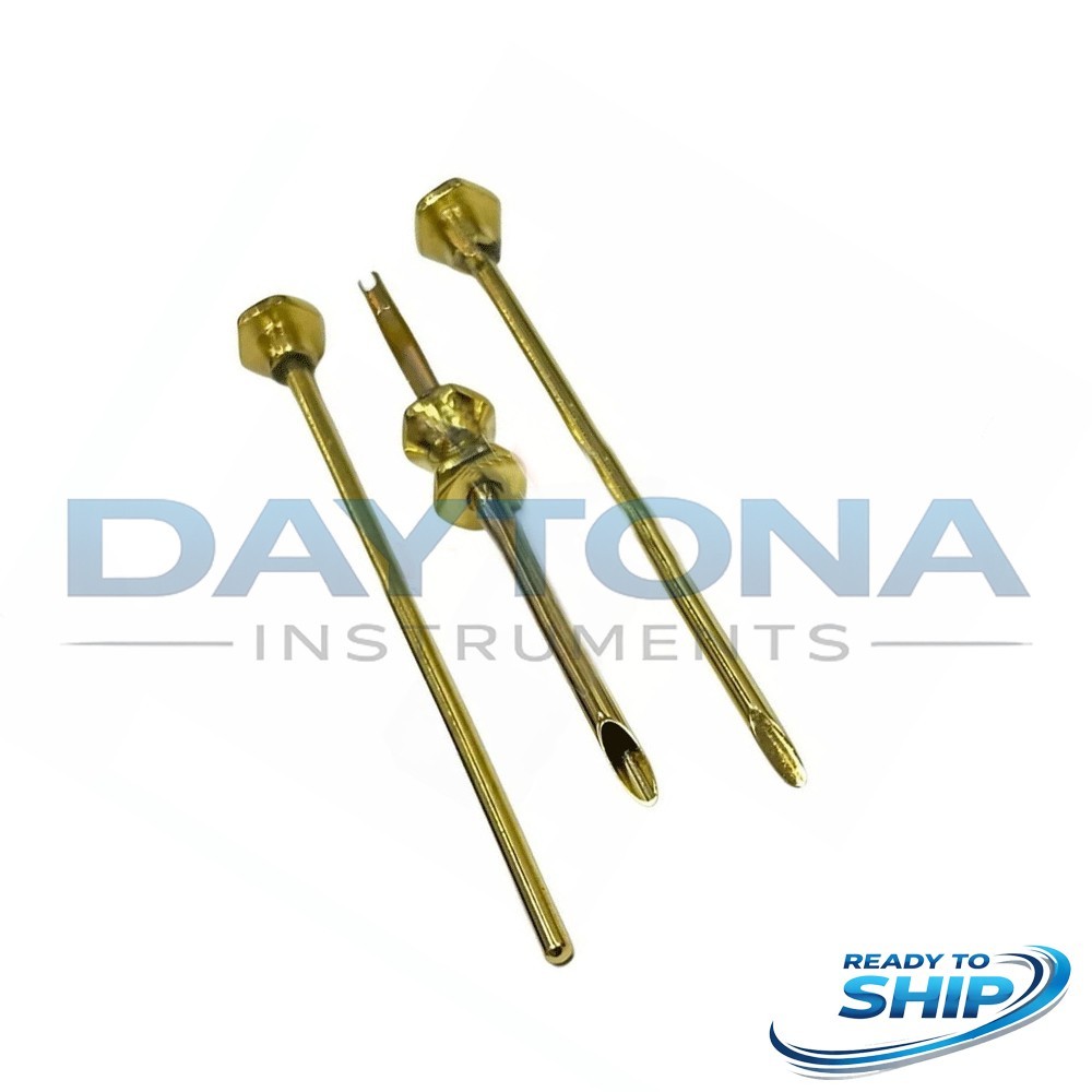 HRT Trocar kit 3.5mm Hormone Replacement Pellet Insertion Trocars Gold Set A+
