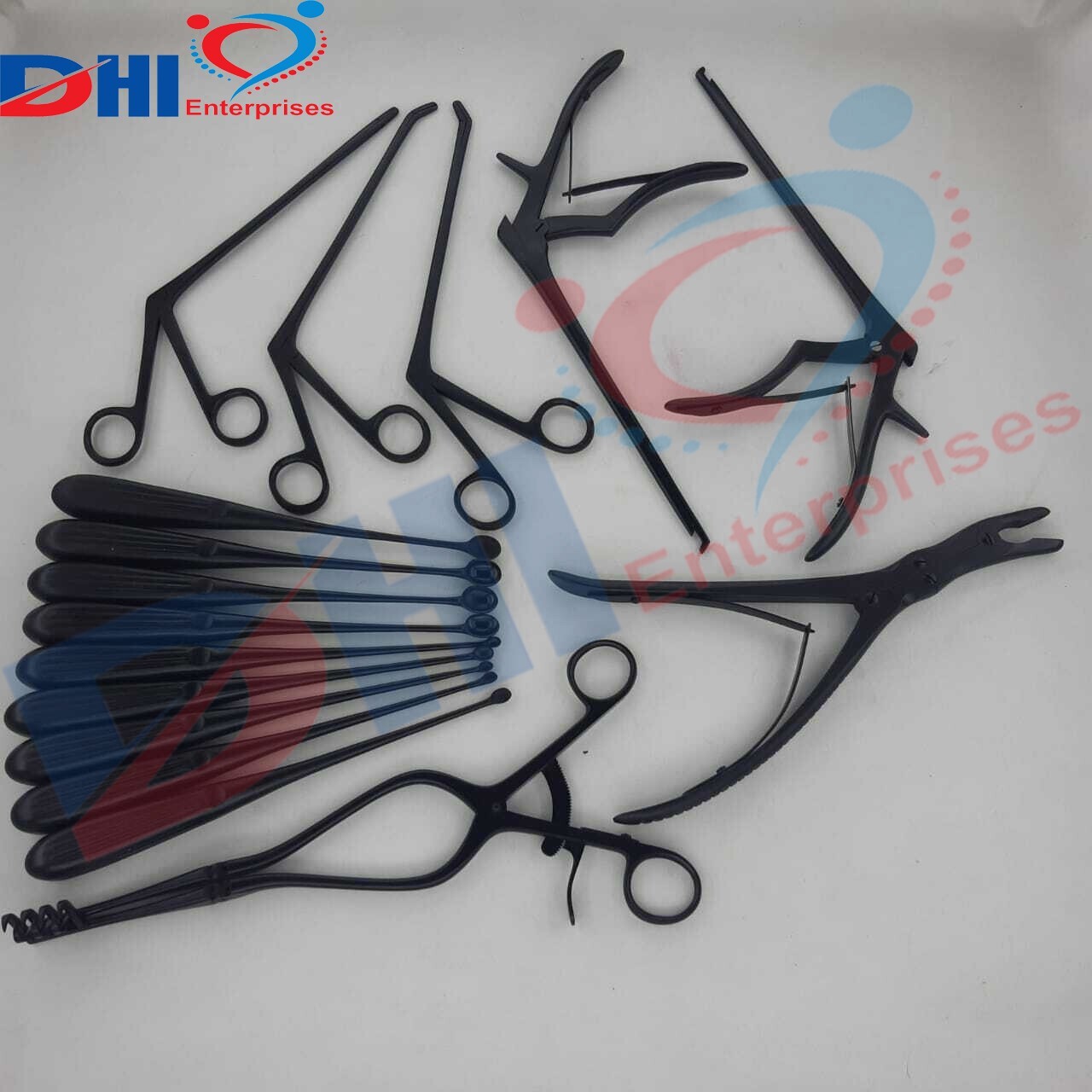 Basic Laminectomy Surgical Orthopedic Instruments Black Coated 16 PCs Set BY DHI
