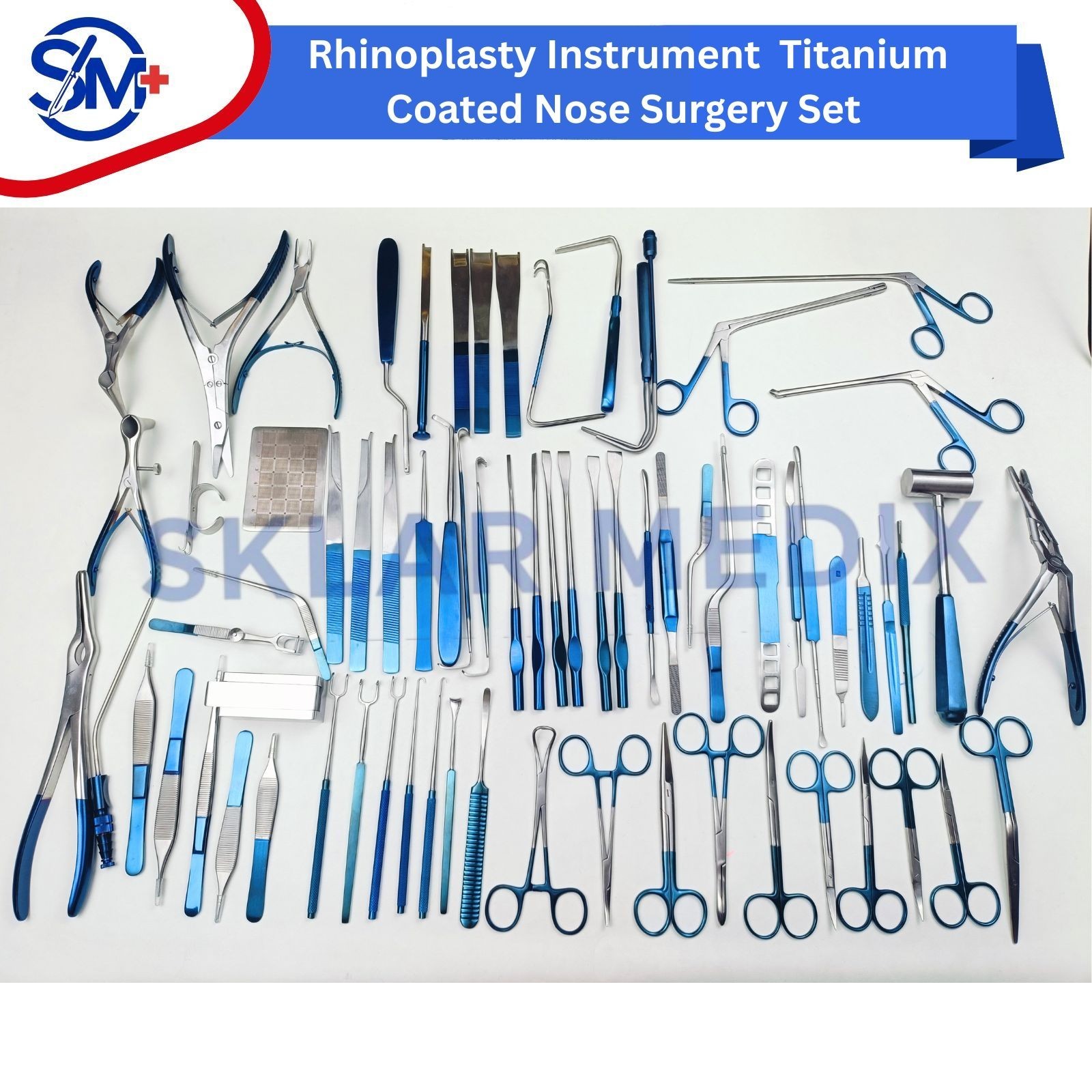 Rhinoplasty Instrument Set Titanium Coated Nose Surgery Premium Quality – Box CE