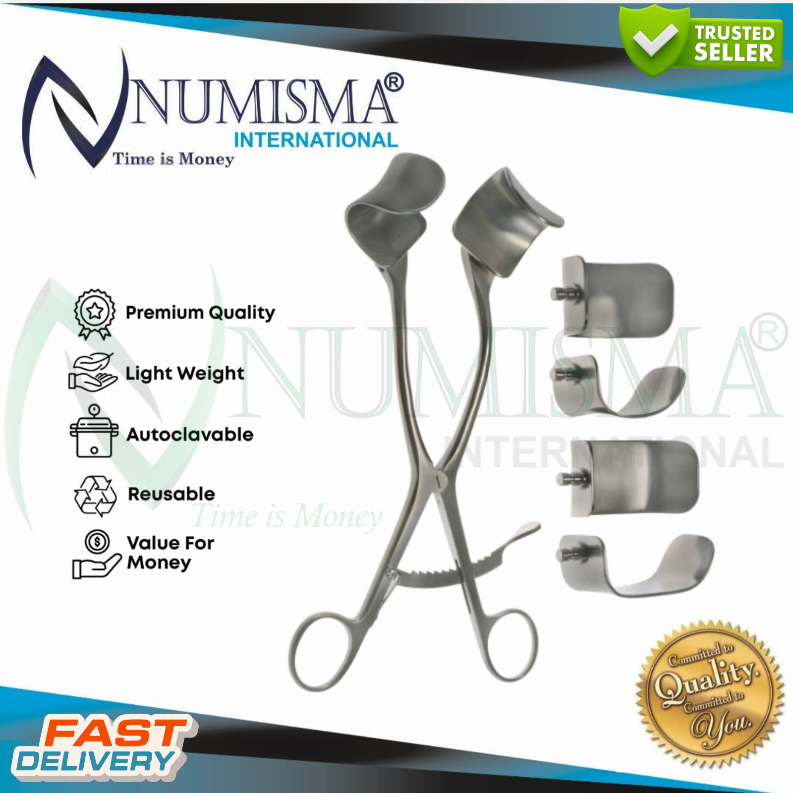 Kolbel Retractor Complete Set With 6 Blades,German Surgical Orthopedic Retractor