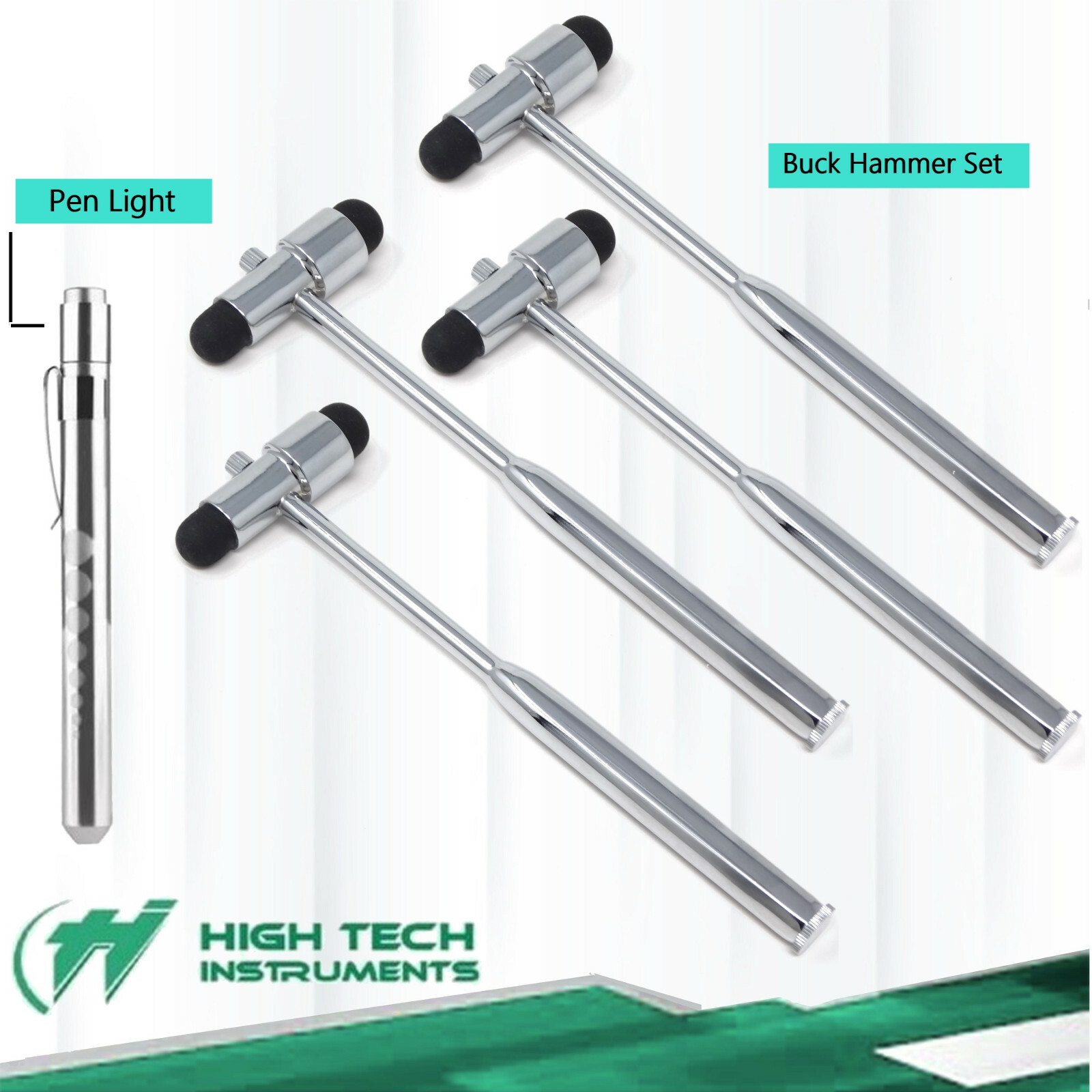 4 Buck Hammer Medical Diagnostic Surgical Instruments With Pen Light