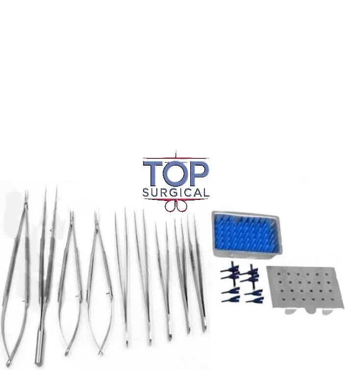 Micro Surgery Instrument Set 9Pcs With Micro Vascular Clamps Plastic Surgery