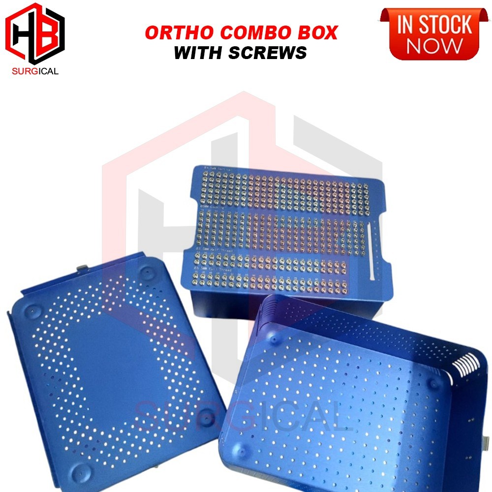 Orthopaedic combo Box with 4.5mm,5mm & 6.5mm(half & Full thread) screws (395 pcs