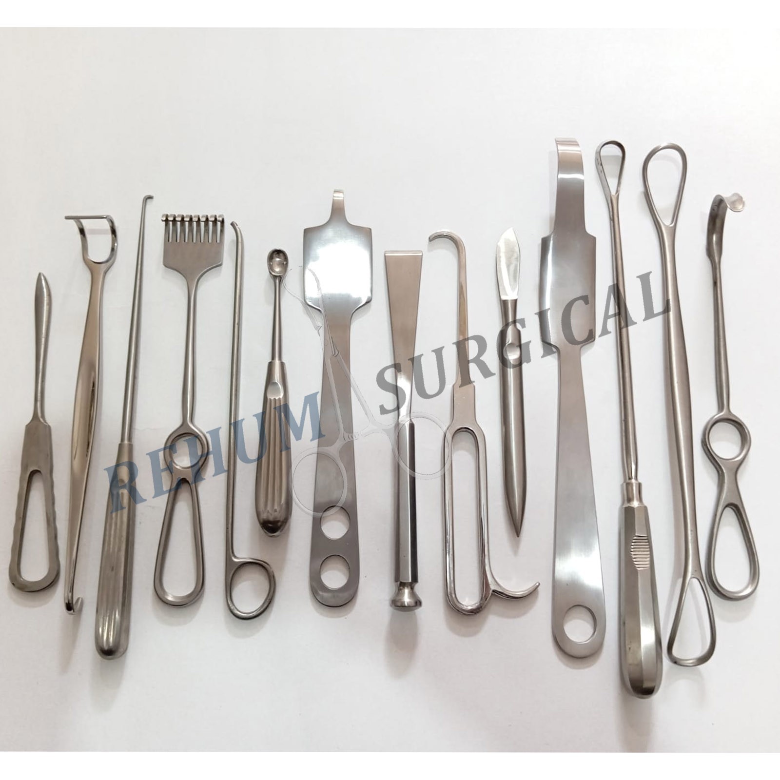 14 Pcs Orthopedic Surgical Instruments Set – Bone Curettes, Retractors, Elevator