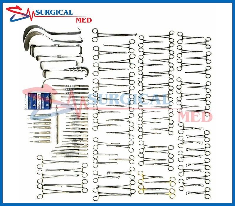 Basic Laparotomy Instruments Set Medical Surgical Abdominal 108-Pcs Surgery Kit