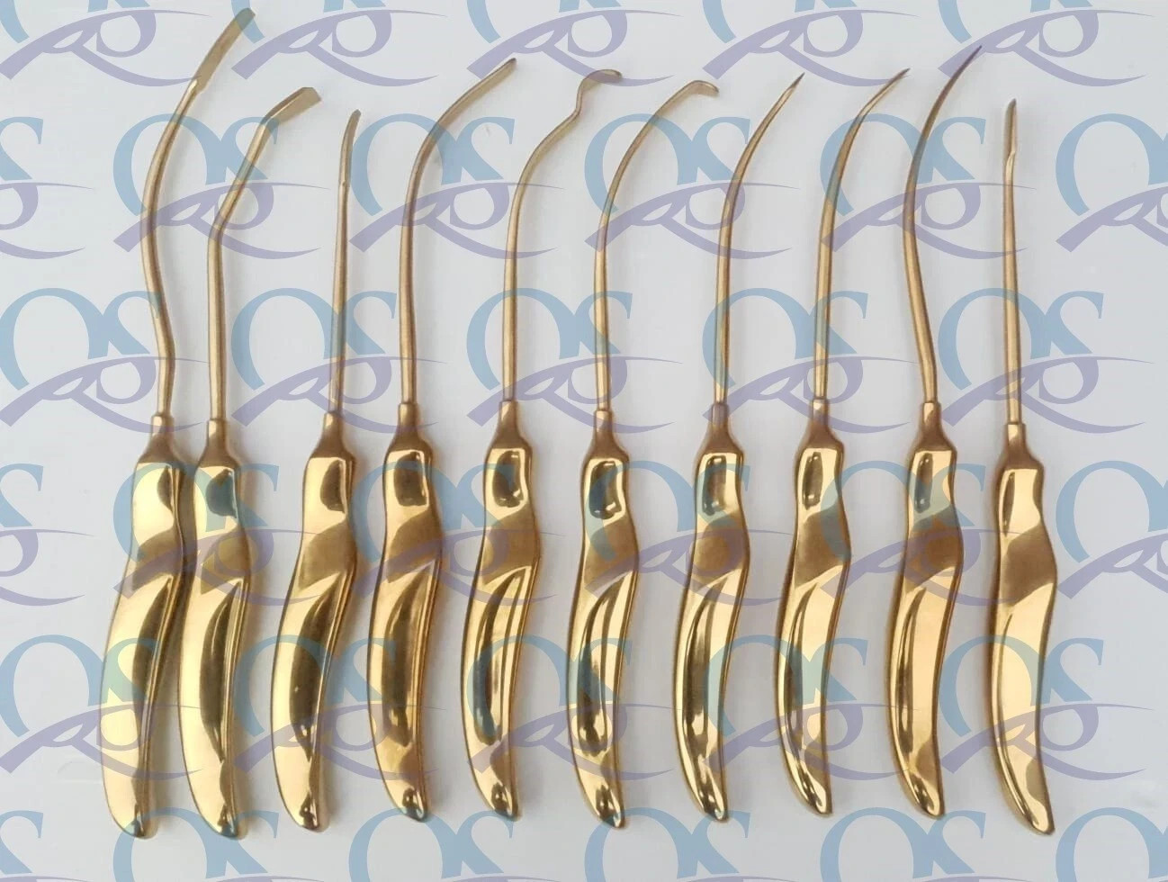 Face Lift Browlift Dissector & Elevator Set of 10Pcs Plastic Surgery Instruments