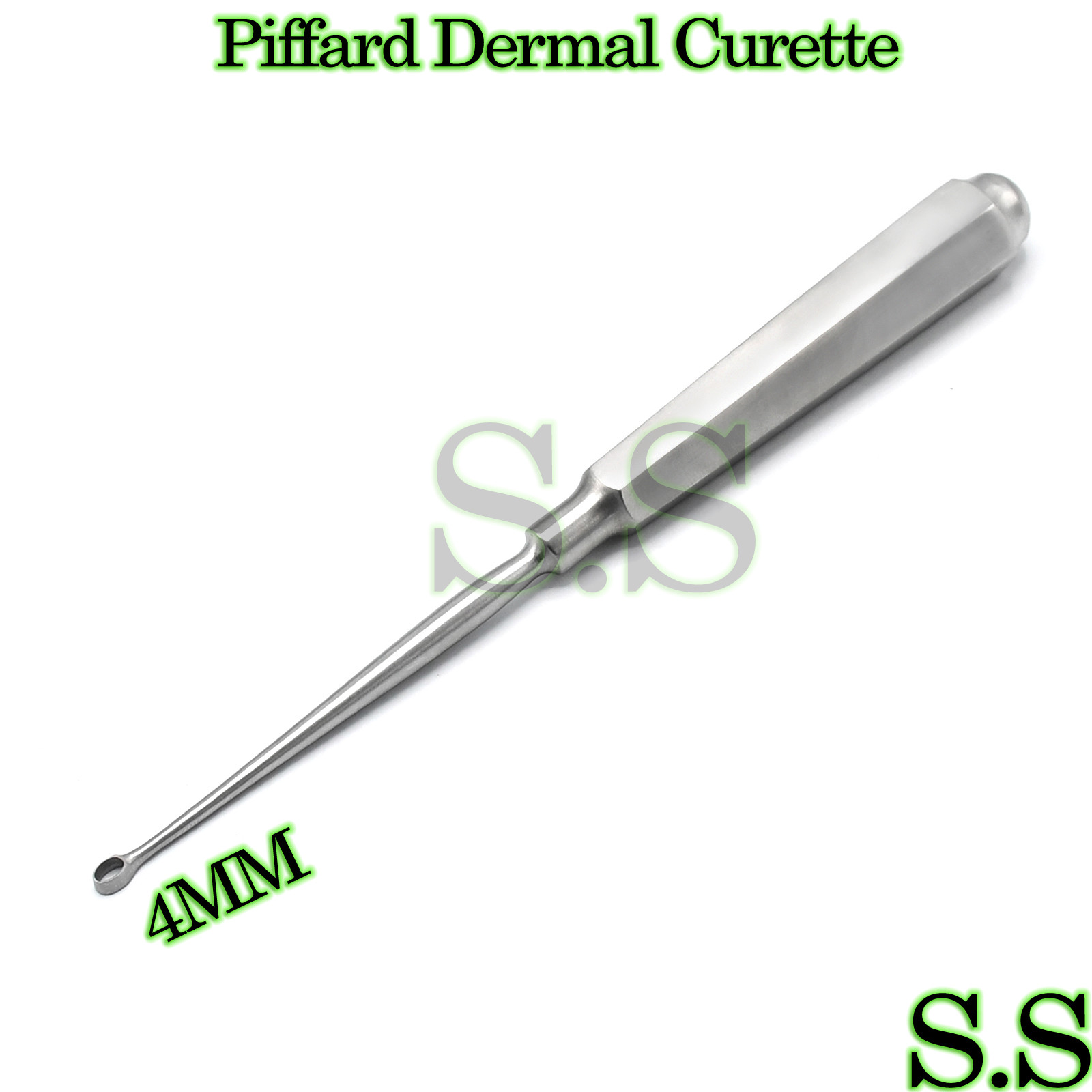 Piffard Dermal Curettes 4MM Oval Shape Cup 6 1/4″ Surgical Instruments