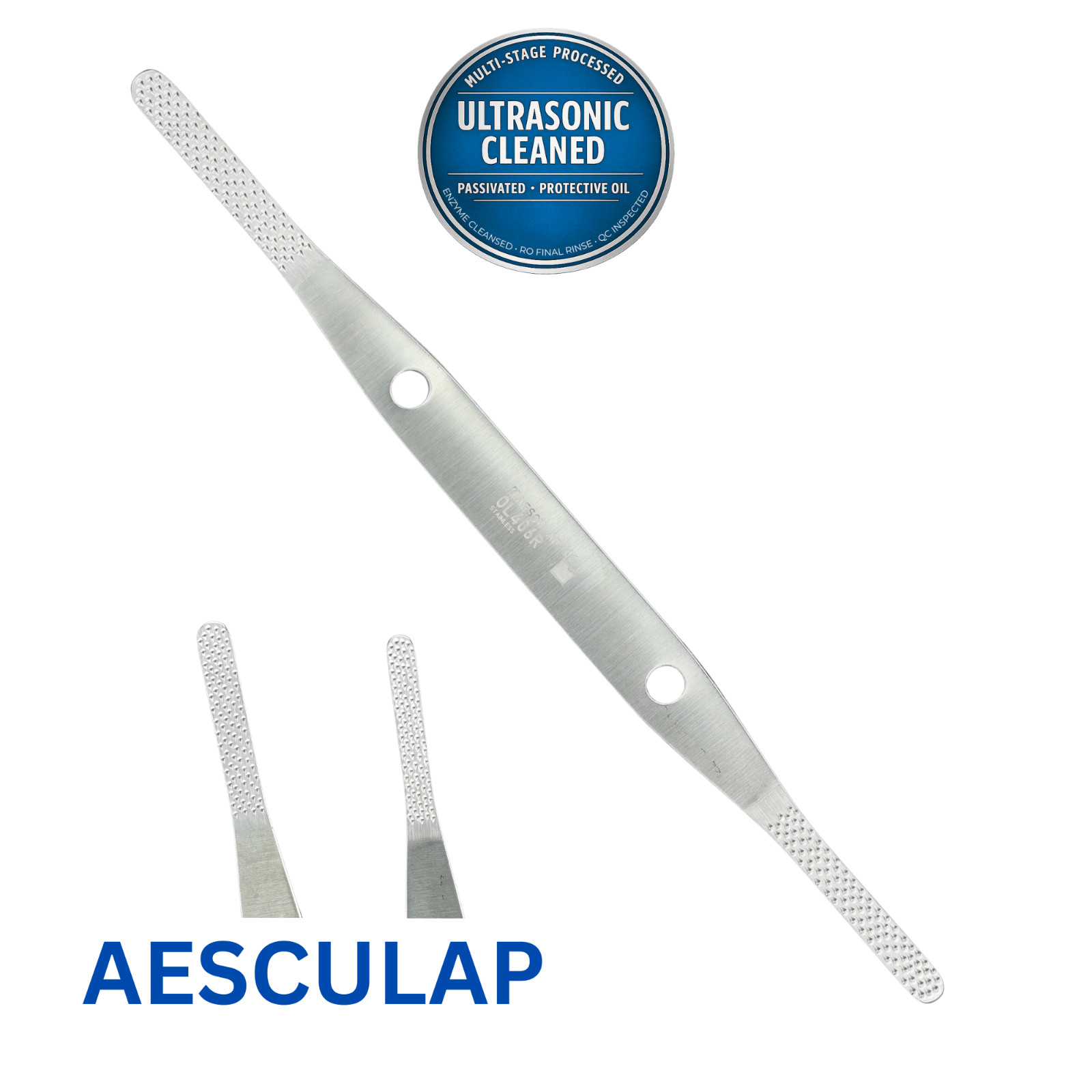 AESCULAP OL406R Fomon Bone File/Rasp, Straight, Double Ended Fine/Coarse, 215mm