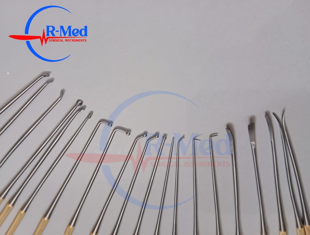 Rhoton Micro Dissector Set 20 Pieces With Gold Neurosurgery Surgical Instruments