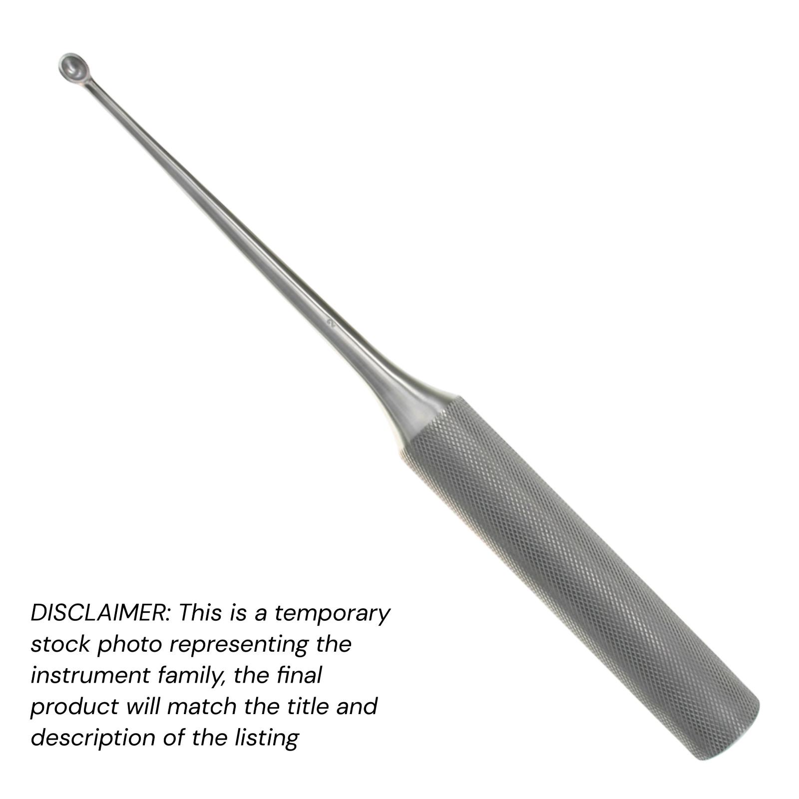 Spinal Curette, Straight, Oval Cup, 10″, Sz: 00 (4×6 mm), Economy