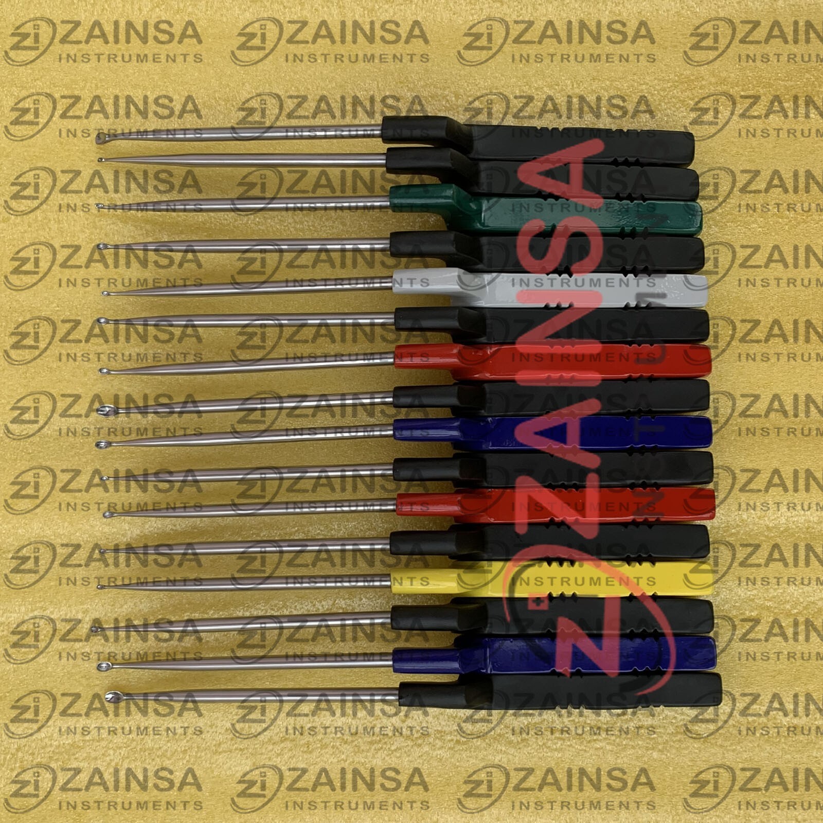 Cervical Curette Set of 16 Pcs, Orthopedic Bayonet Curette Set Spine Surgery Set