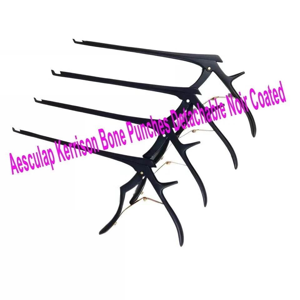 Set of 4 Pcs Aesculap Kerrison Bone Punches Detachable Noir Coated