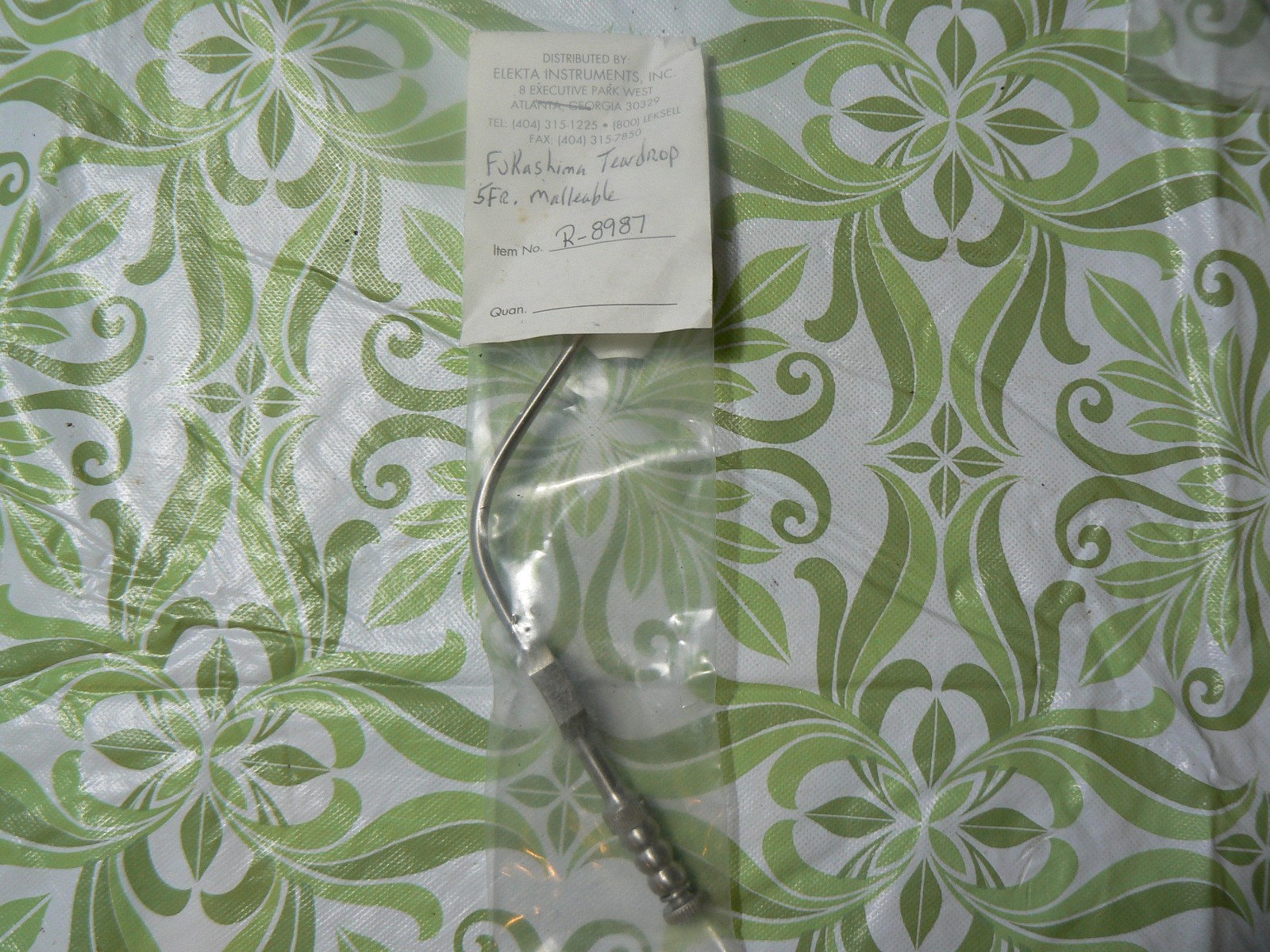 4 RUGGLES Suction Tubes: 3 Fukushima Teardrop 4, 5, 9 FR., 1 Poppen 7 FR, 1 Weck