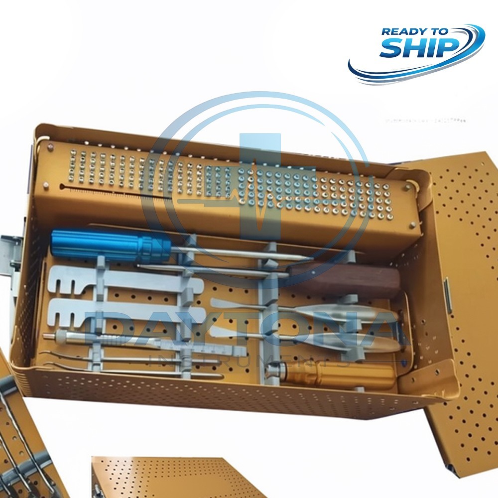 Locking Small Fragment Instrument set & Tibia 6,8, 10, 12 H plates & screw 211pc