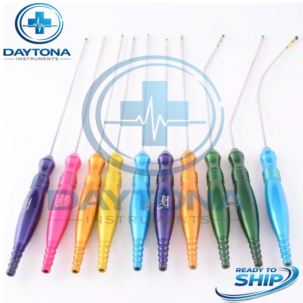 Liposuction Cannulas With Fixed Handle 10 Pcs Set Plastic Surgery Instrument