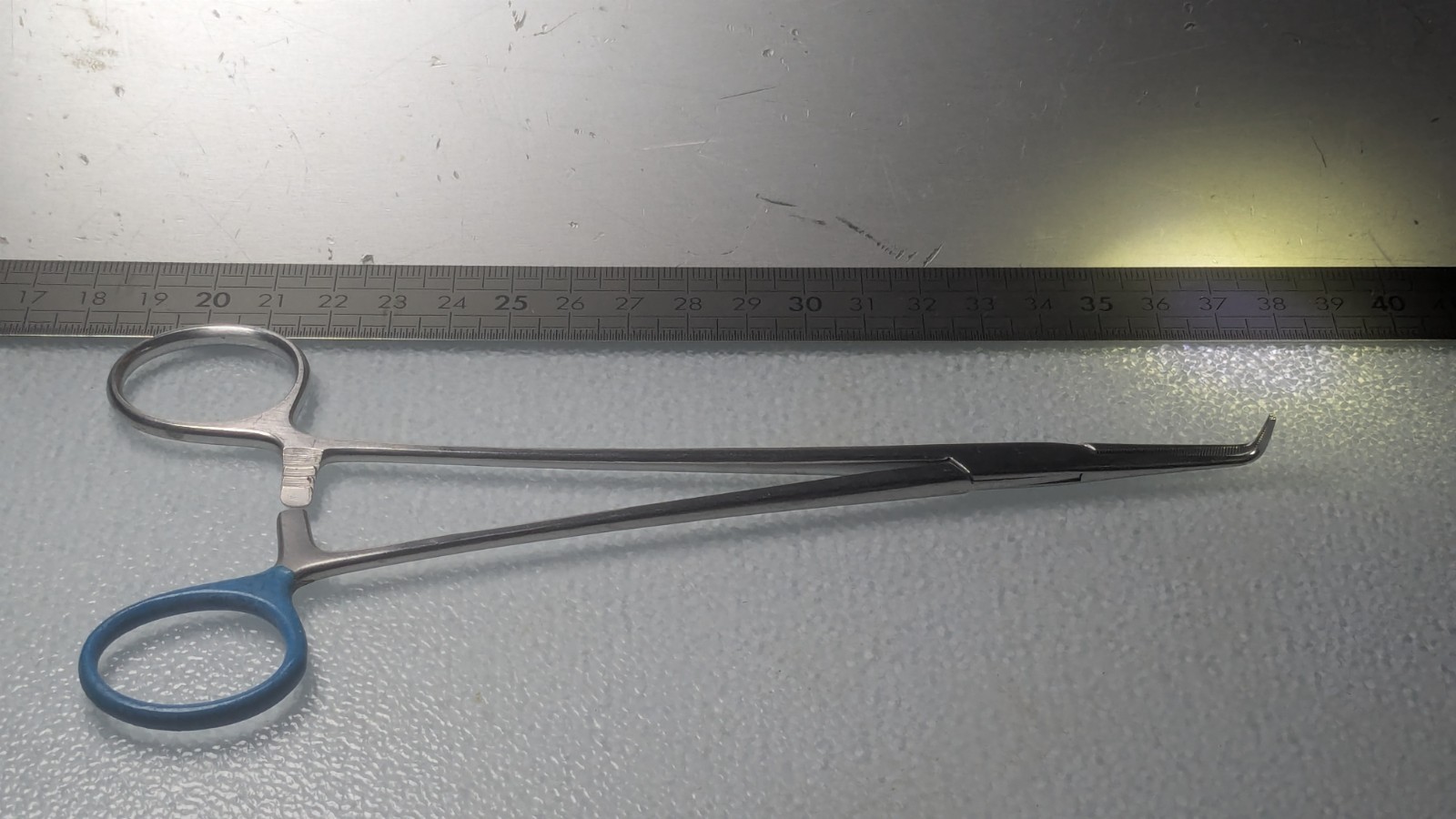 Jarit 140-223 Petit-Point Mixter Forceps, Serrated, Right Angled, 7-1/4″