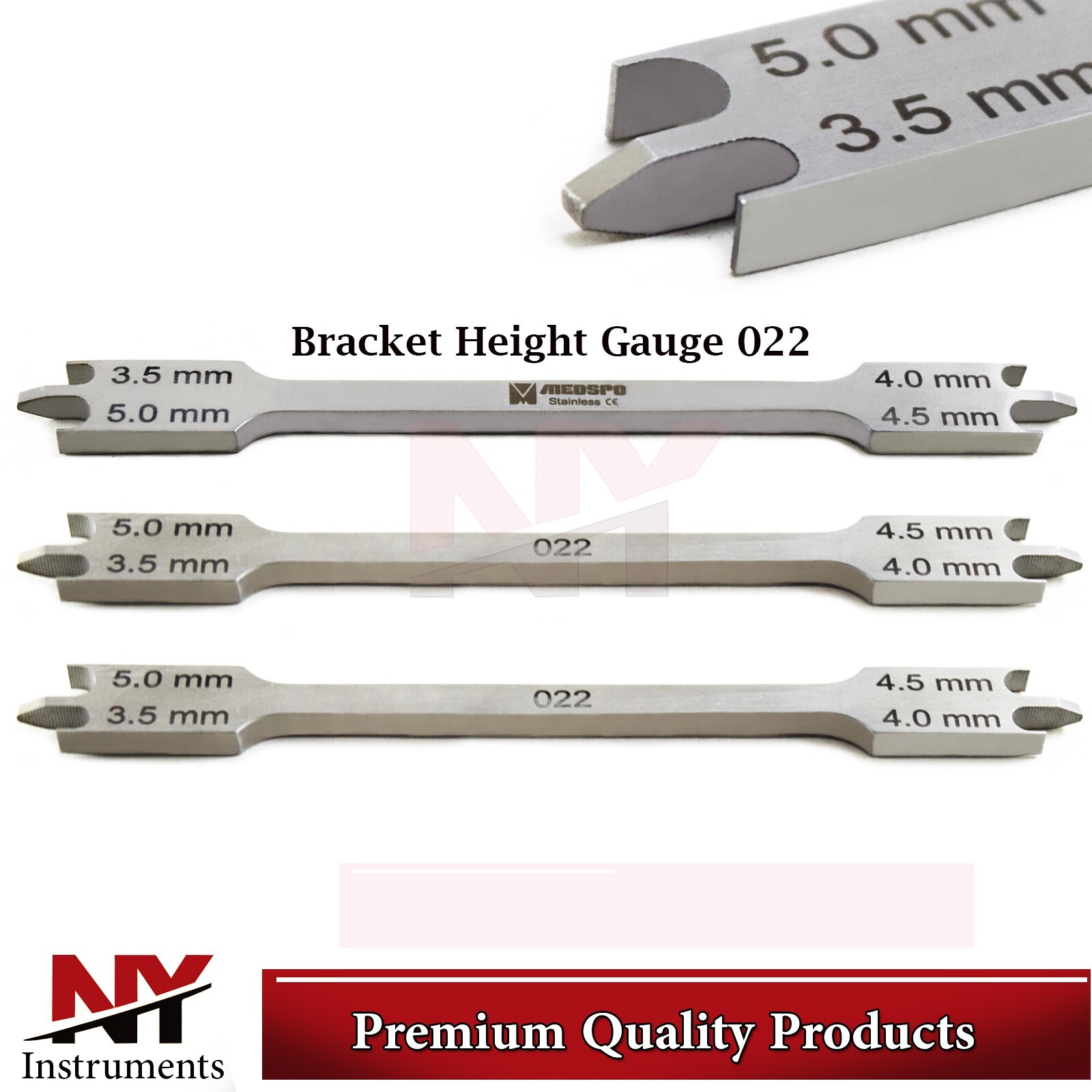 Dental Bracket Height Gauge Positioning Orthodontic Instruments Wick Type