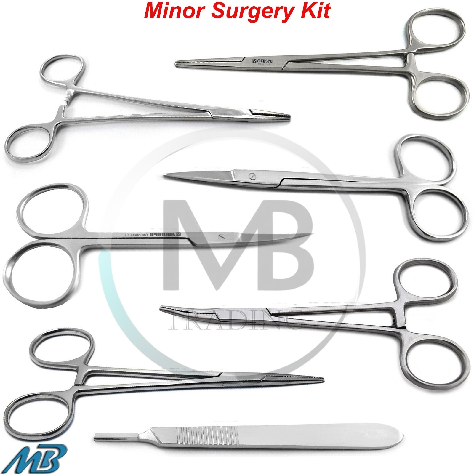 Set of 7 Minor Surgery Kit Surgical Dissection Instruments Veterinary Tools CE