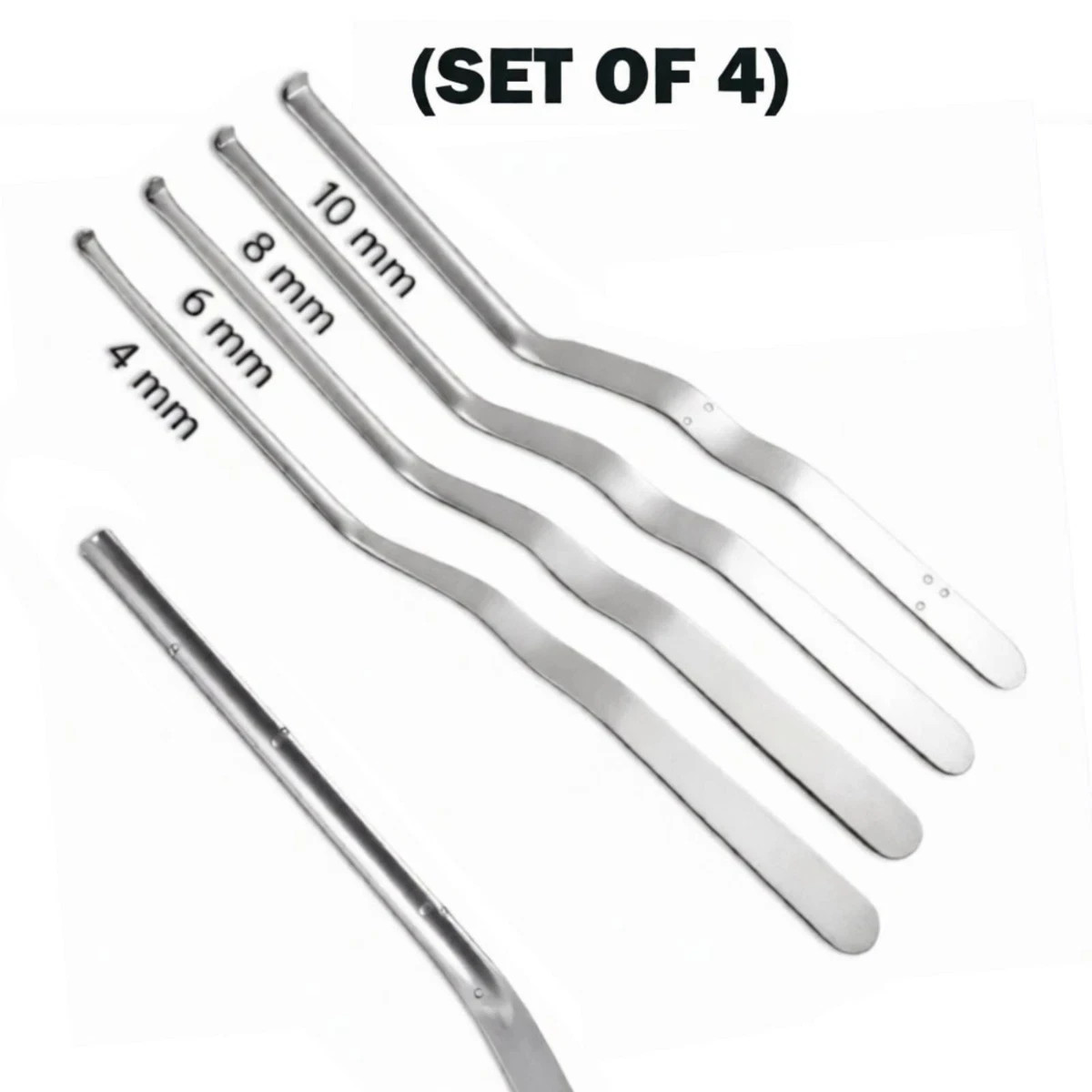 Caspar Nerve Root Retractor Bayonet Shaft 4,6,8,10 mm 4 PCs Set