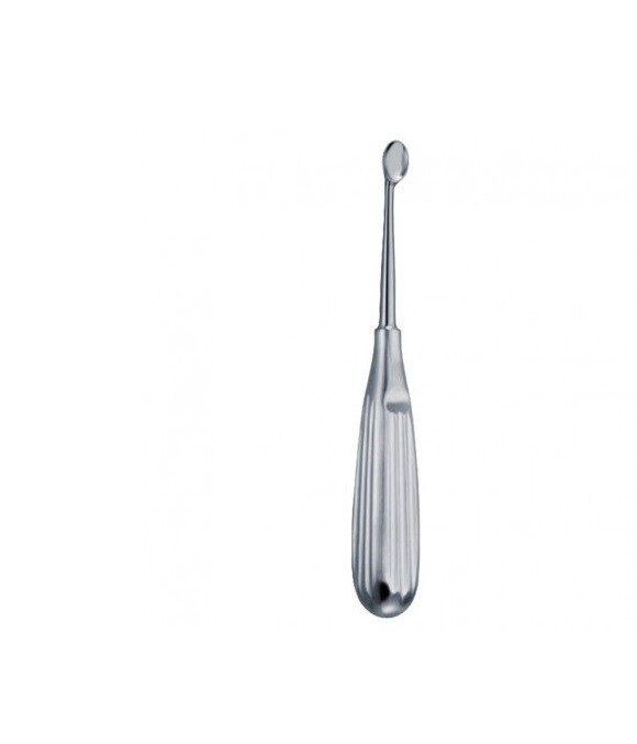 Spratt-Brun Bone Curette, 9″, Straight, Oval Cup, 4.8 x 7.5mm, Size: 2