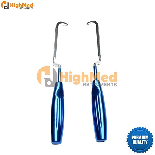 Agris Dingman Submammary Breast Dissector Set of Two Right & Left Blue Handle CE