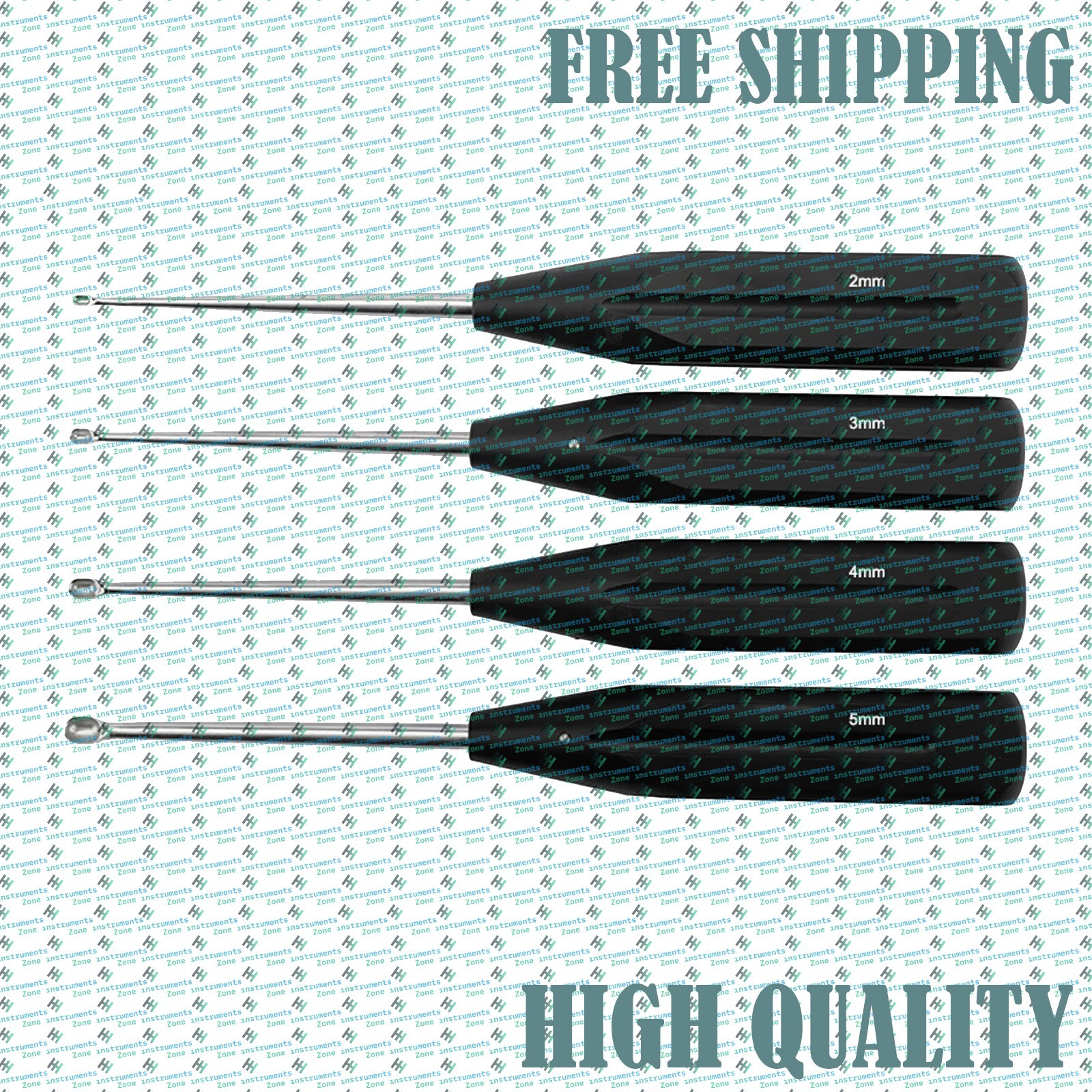 Bone Curette(Aluminum handle) General Veterinary Orthopedic Instruments