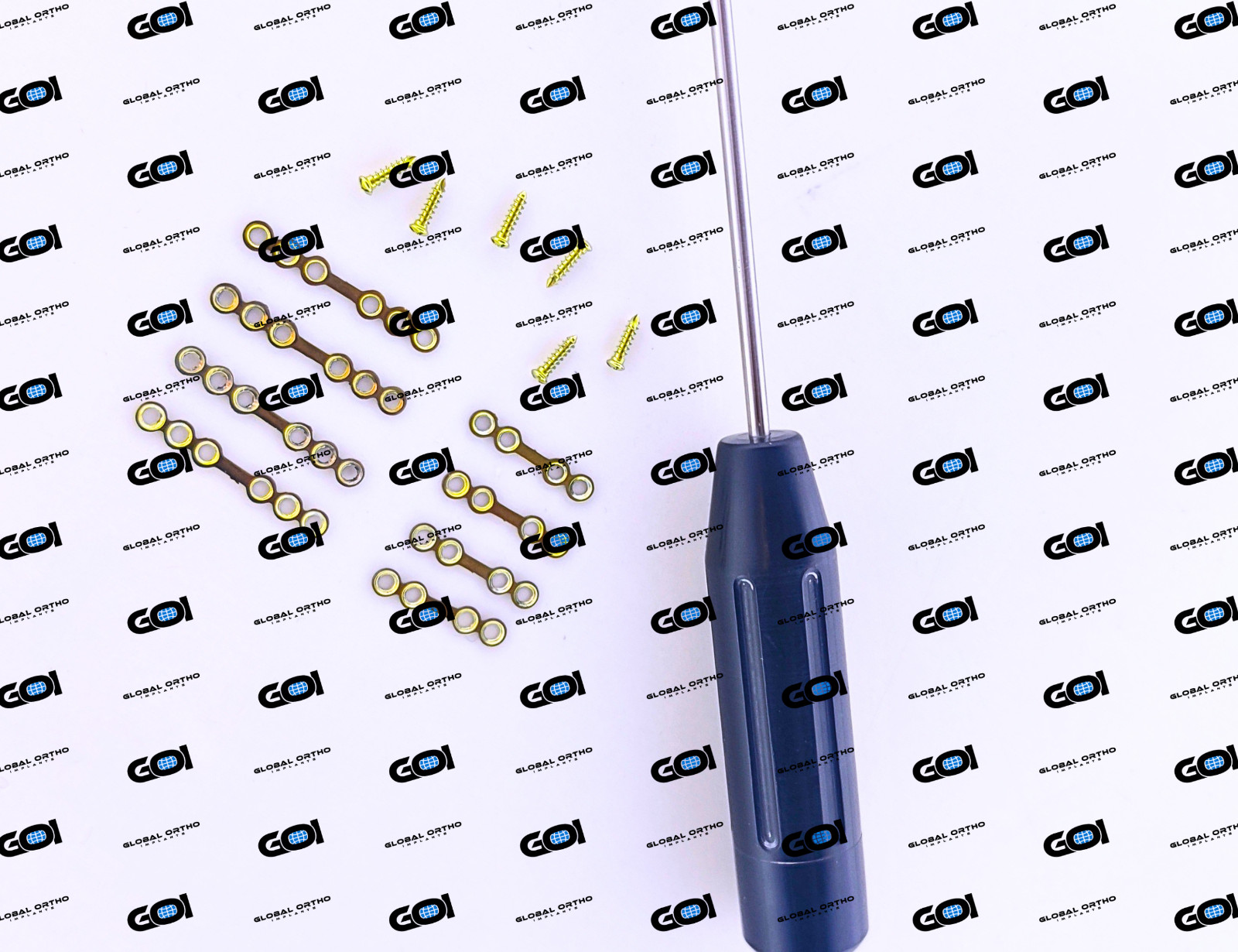 2.0mm CMF Adaption Straight Plates W/ Cross Drive Screws Maxillofacial 44 Pcs Ti