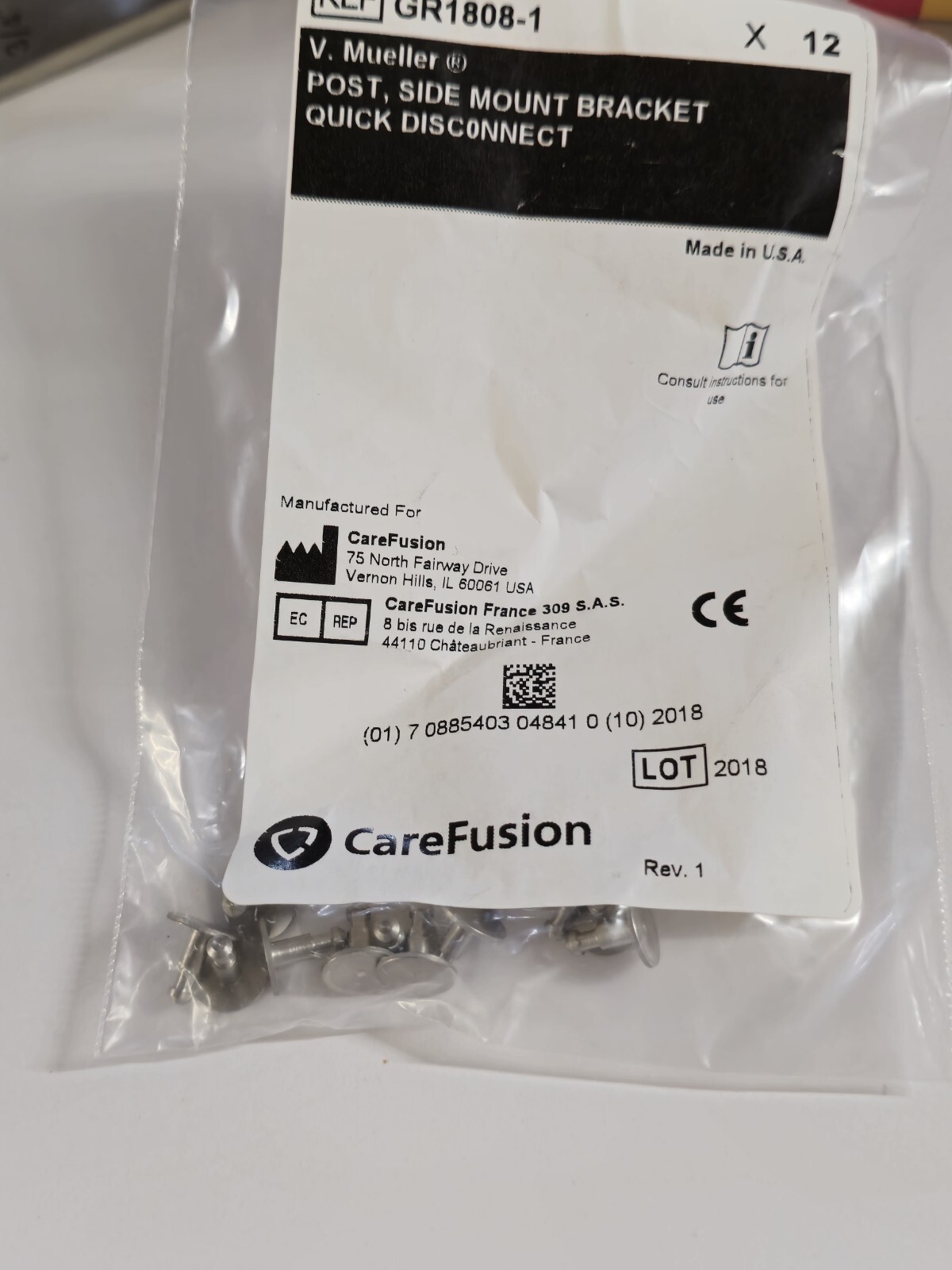 V. Mueller GR1808-1 Post, Side Mount Quick Disconnect Surgical Pack Of 12 NEW