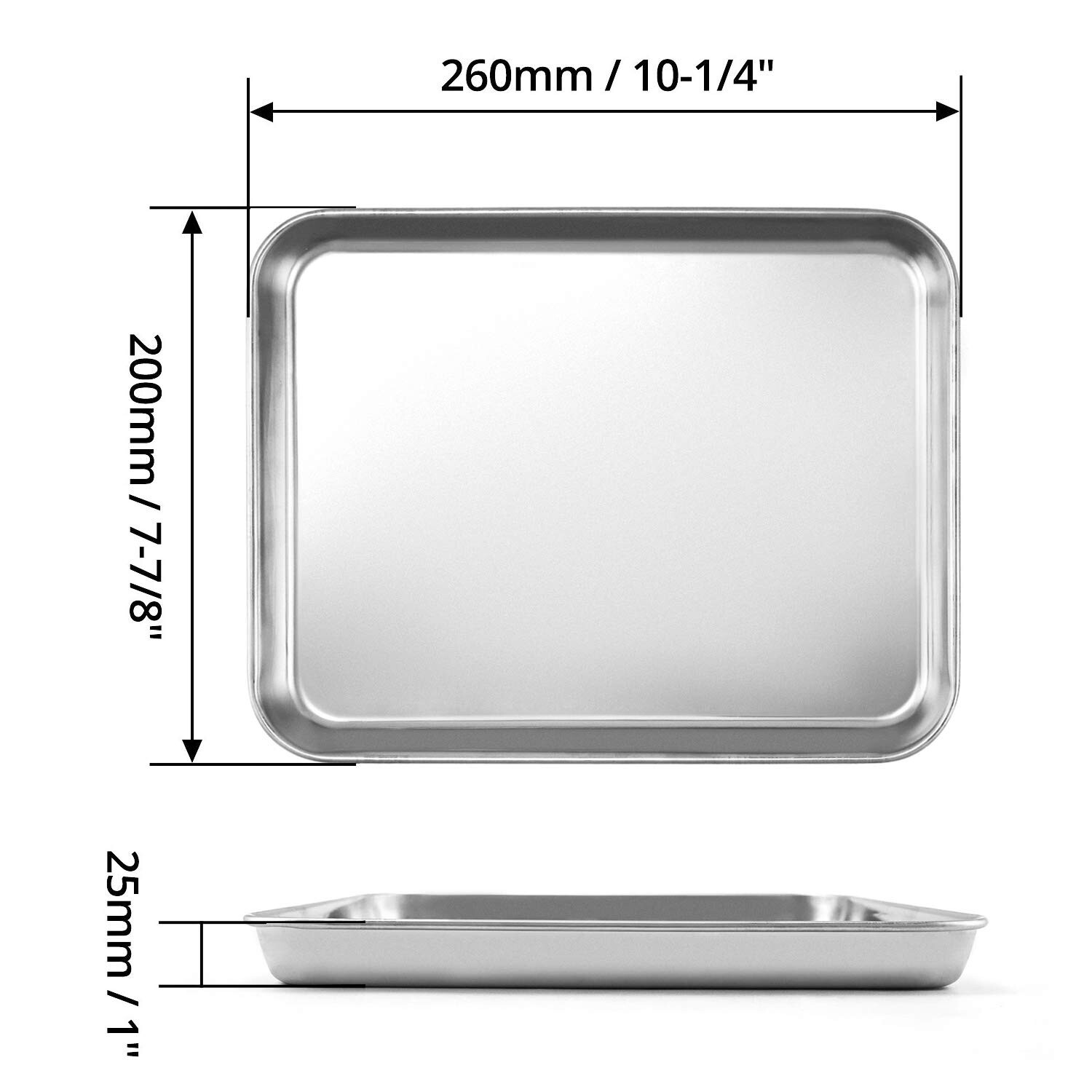 “Stainless Steel Surgical Tray 10×7.8×1” for Tattoo, Medical Tools, Flat Bottom