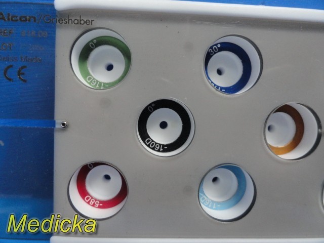 Alcon REF 618.09 Basic Vitrectomy Lens Set (Partial) w/ 6 Lenses & Tray ~ 40536