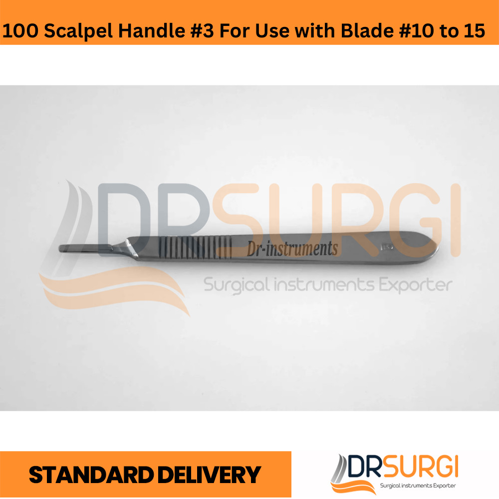 100 Scalpel Handle #3 For Use with Blade #10 to 15