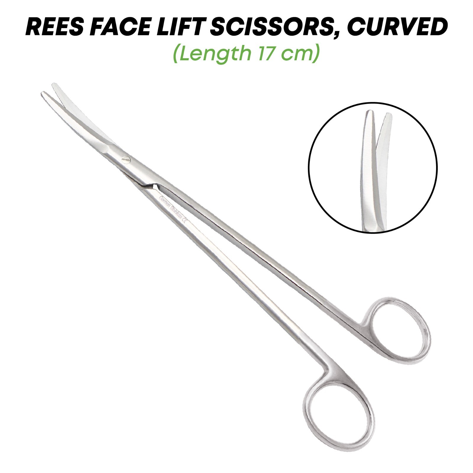 REES Face Lift Scissor 17 cm Curved Stainless Steel Surgical Instruments German