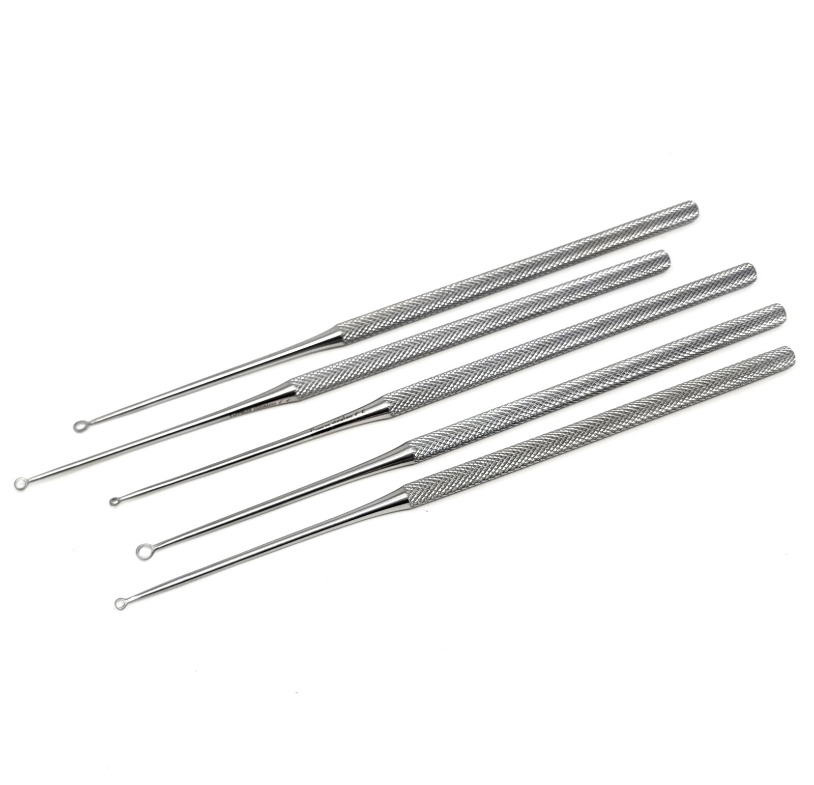 5 Buck Ear Curettes Surgical Veterinary Instruments Straight Sharp Stainless CE