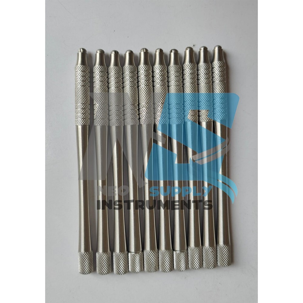10 Pieces Beaver Blade Handle Round Knurled Stainless Steel Surgical Instrument