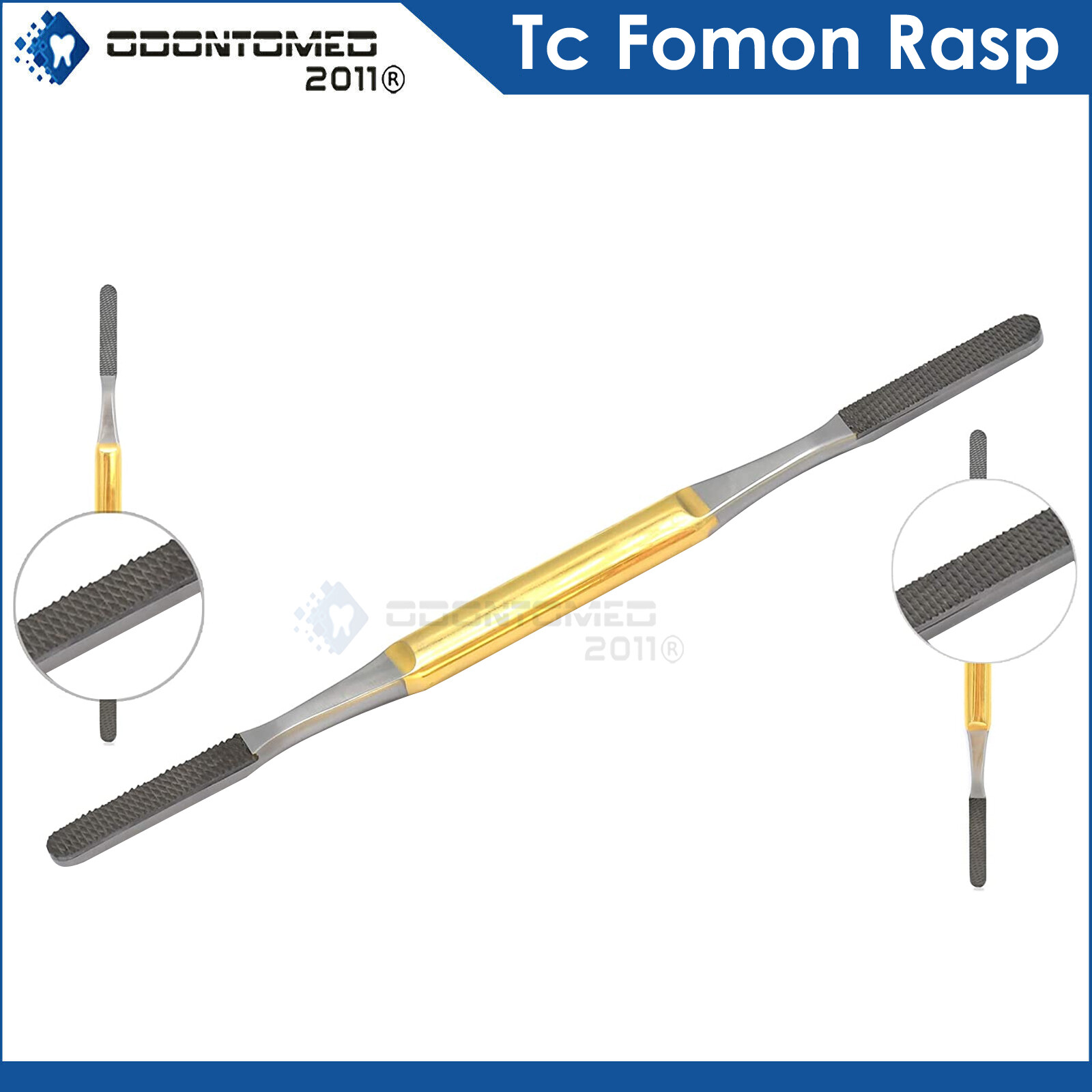 TC Fomon Bone Double Ended Nasal Rasp 8-1/2″ Gold Handle Orthopedic GERMAN