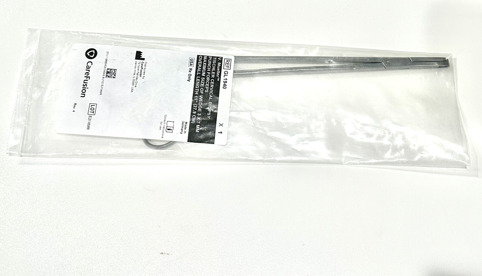 V. Mueller GL1940 Surgical OB/GYN Tischler Biopsy Forceps Punch 3x7mm 11.5″ Long