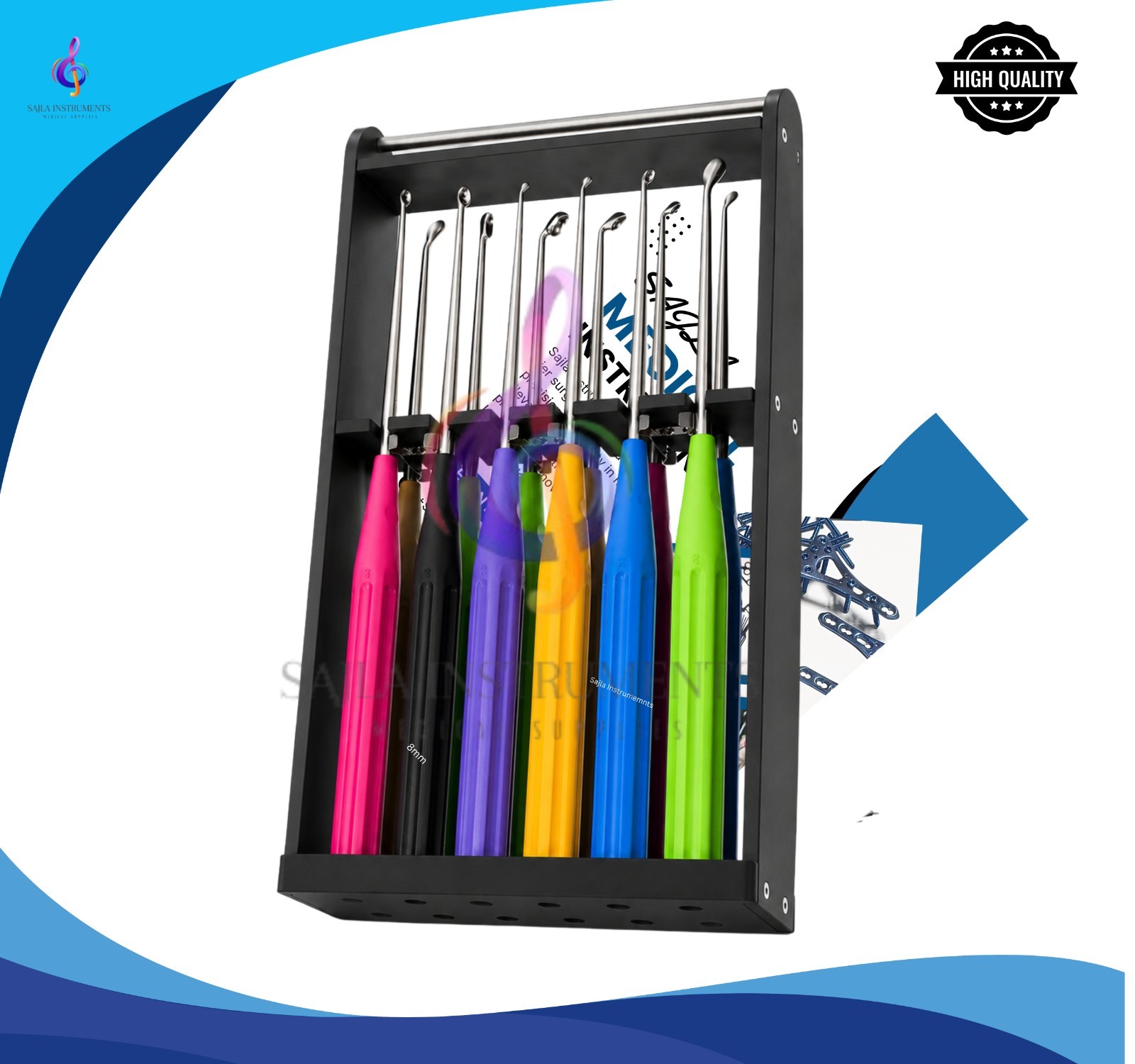 Spine Bone Curettes 12 PCS German Steel Orthopedic Instruments. BY Sajla.