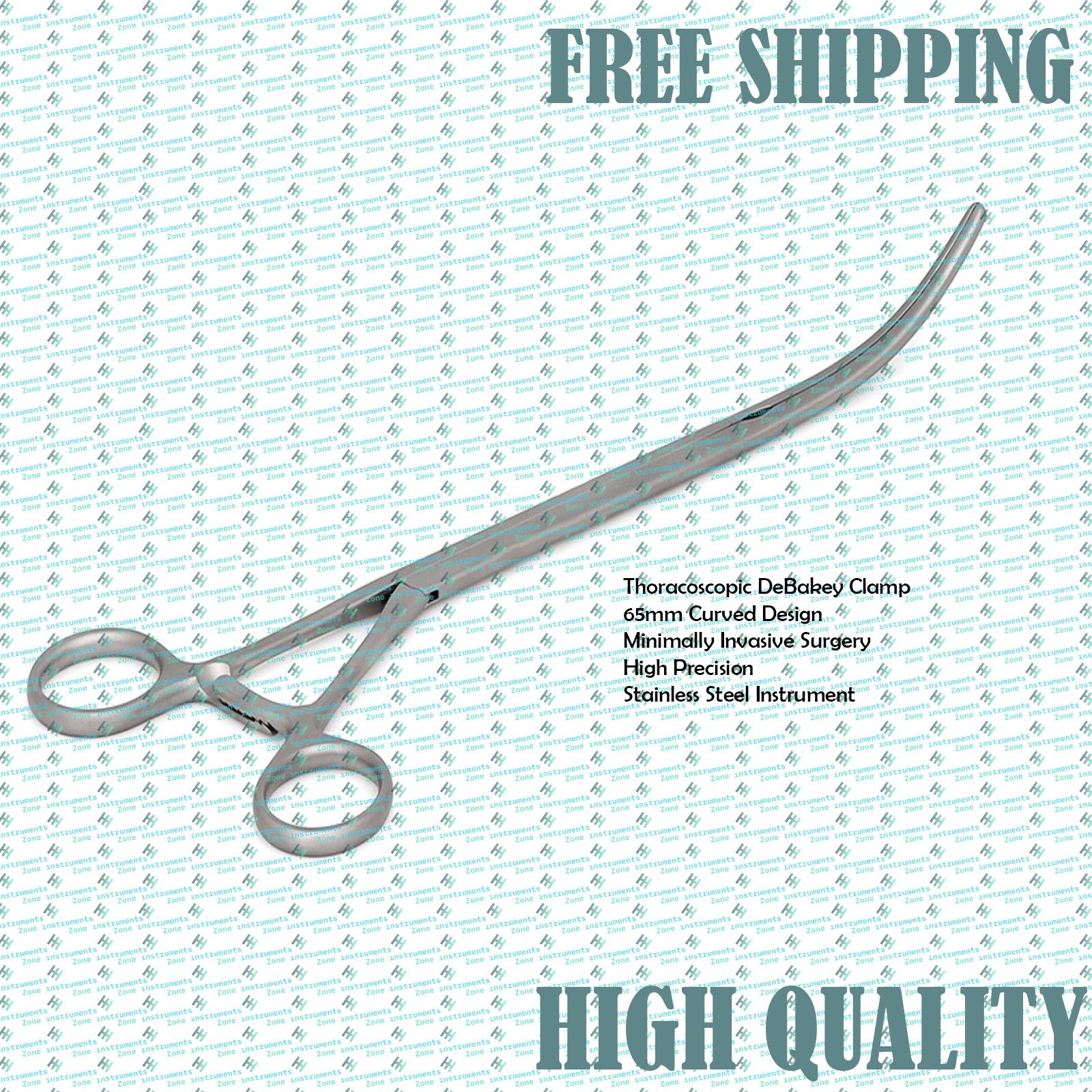 Thoracoscopic DeBakey Clamp 65mm Curved – Minimally Invasive Surgery Tool